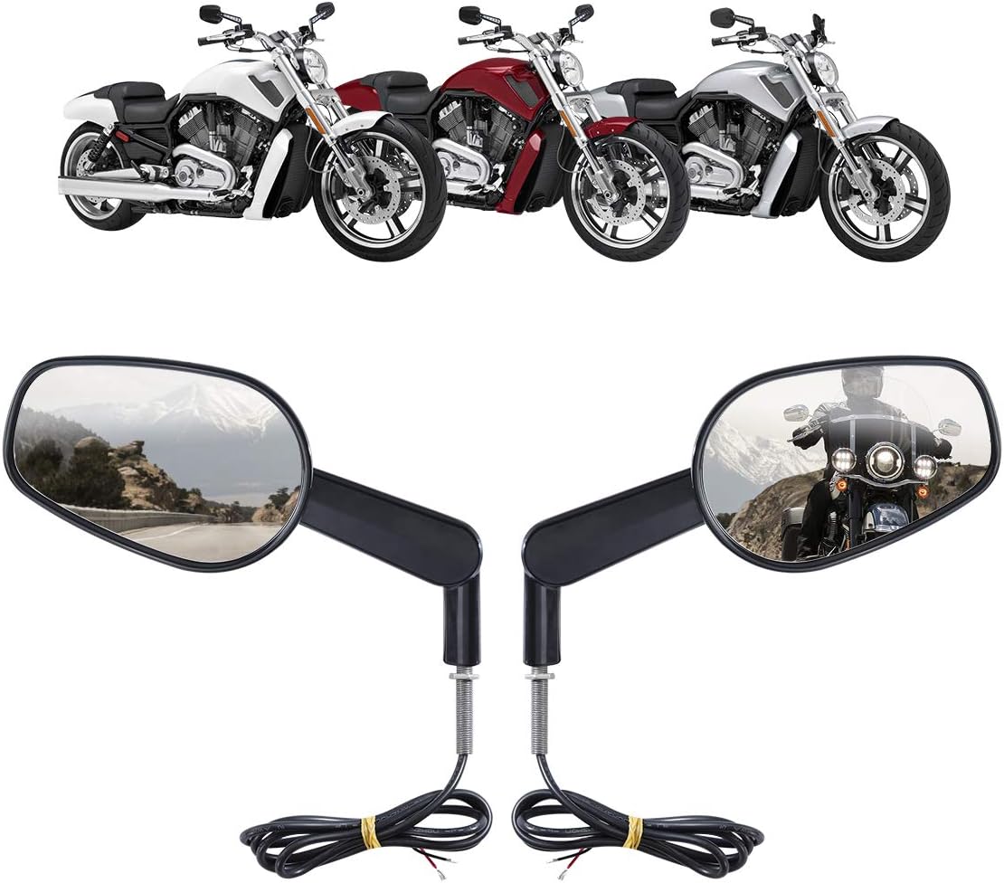 XMT-MOTO Espejos retrovisores musculares LED intermitentes para Harley Davidson VROD V-Rod VRSCF