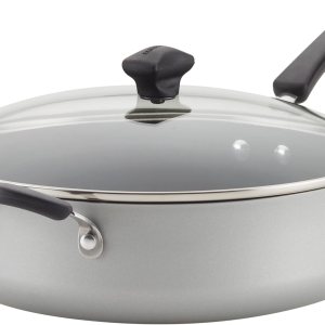 Farberware Cookstart DiamondMax – Olla antiadherente jumbo con tapa y mango auxiliar, apta para lavavajillas, 6 cuartos de galón, color plateado Farberware Cookstart DiamondMax – Olla antiadherente jumbo con tapa y mango auxiliar, apta para lavavajillas, 6 cuartos de galón, color plateado