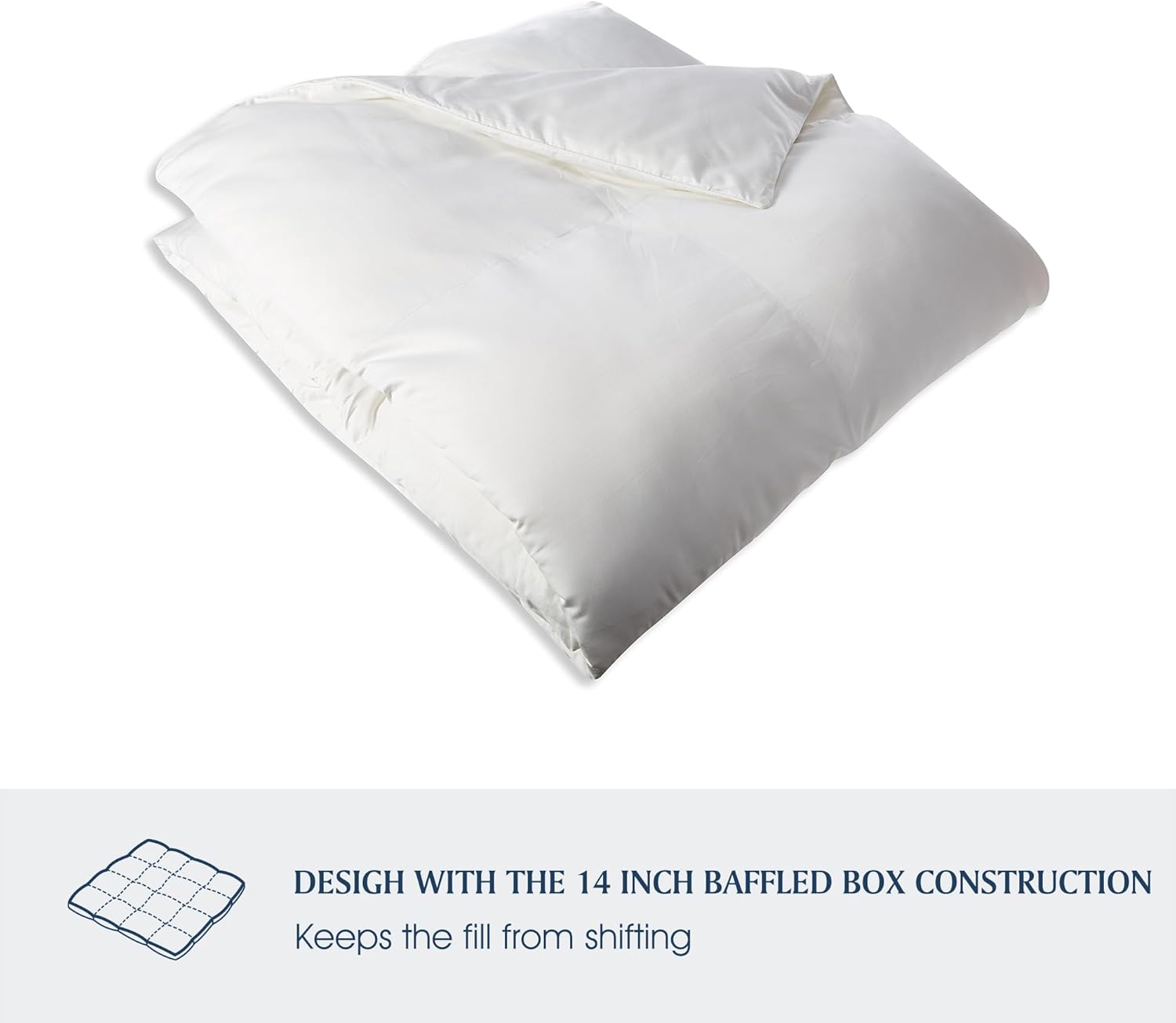 Blue Ridge Home Fashions Edredón de plumón alternativo Comforloft de algodón egipcio de 1000 hilos, tamaño matrimonialqueen, blanco