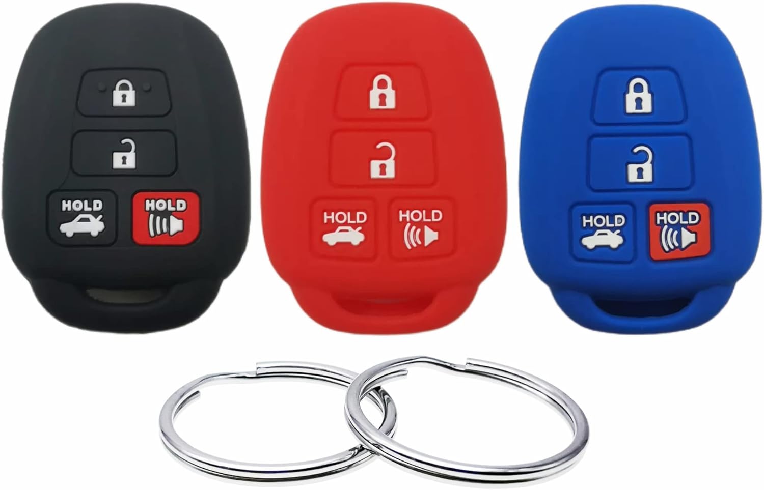 Funda de goma de silicona para llavero compatible con Toyota Scion FR-S tC Avalon Camry Corolla iM Highlander RAV4 Sequoia Venza Yaris HYQ12BDM