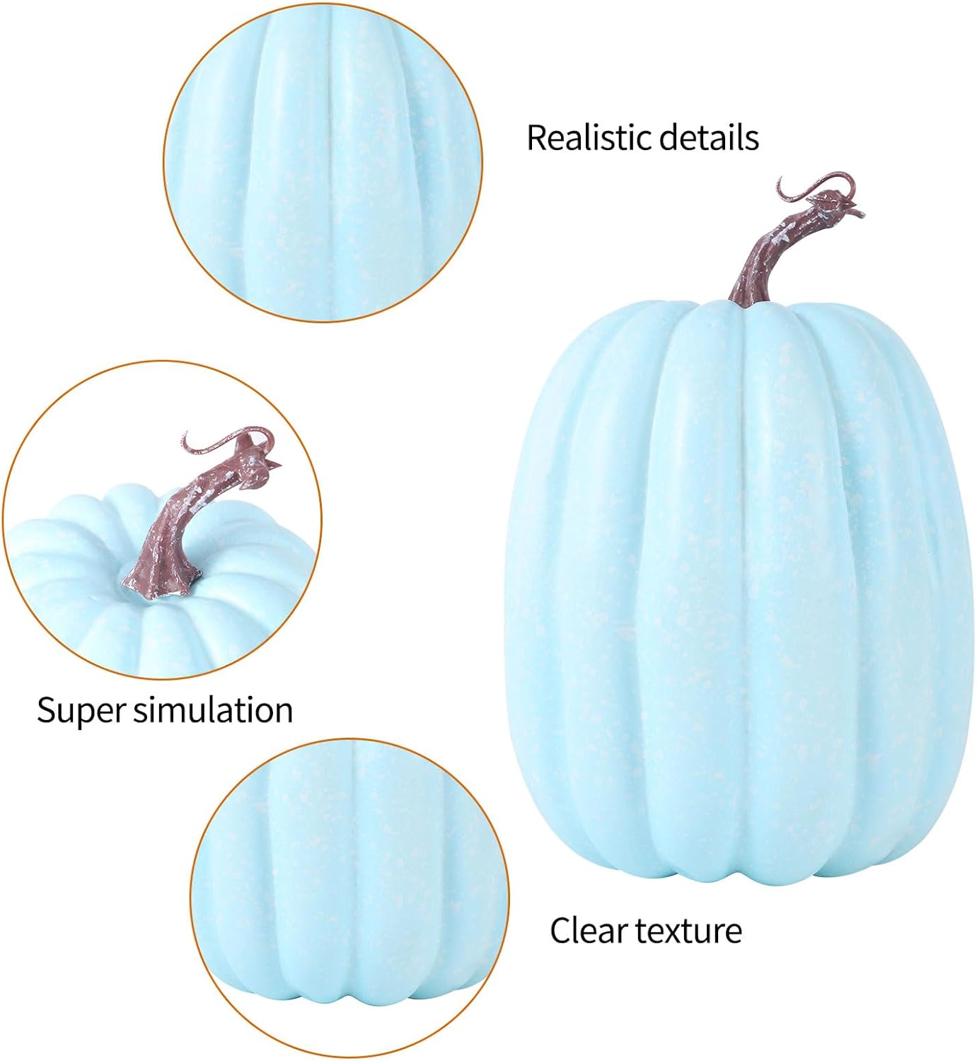 Yiiciovy Calabazas falsas grandes para decorar calabazas de espuma decorativas grandes para decoración de otoño, calabazas artificiales de plástico