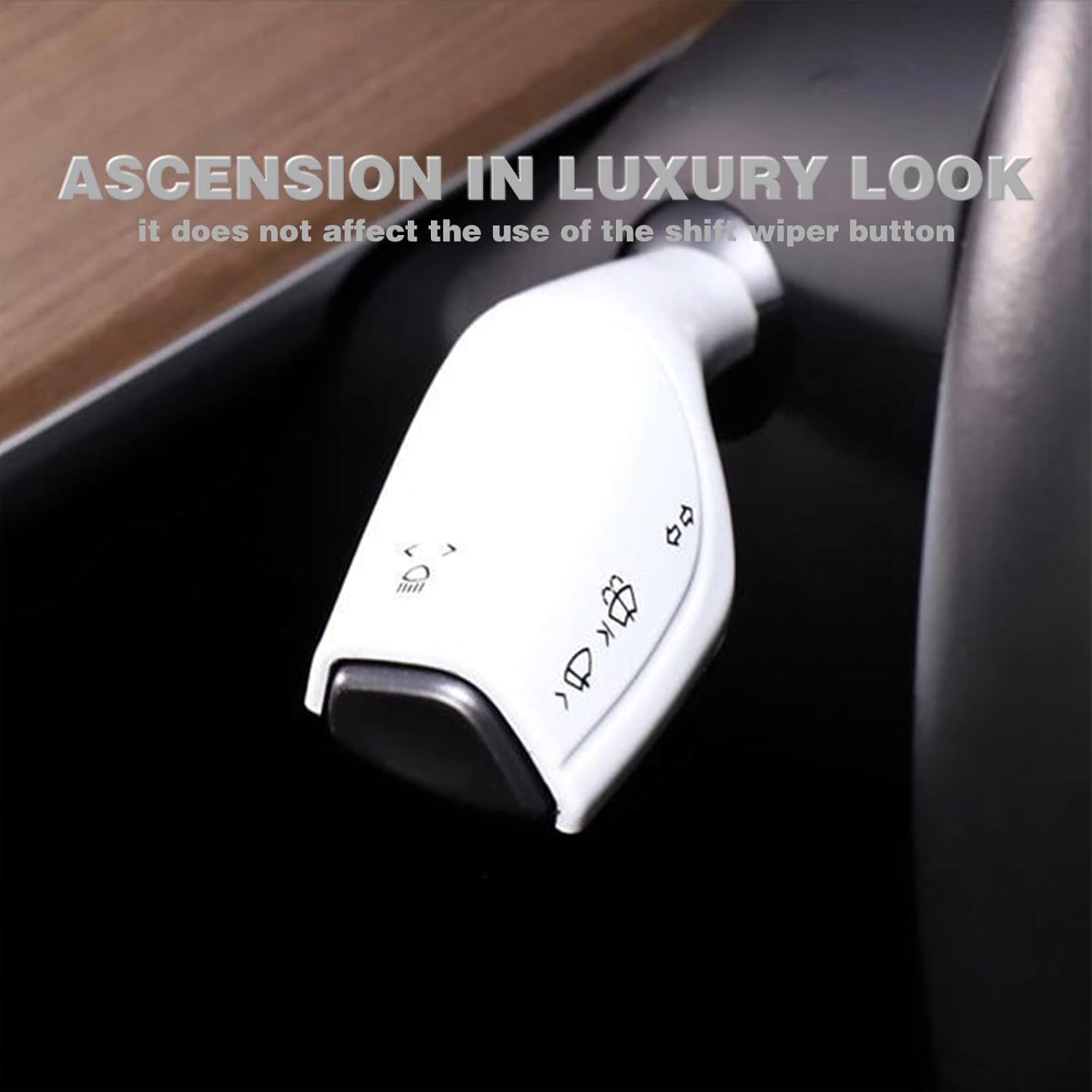 Xotic Tech – Juego de accesorios para volante, color blanco brillante, para consola central, palanca de cambios, accesorios para volante, compatible