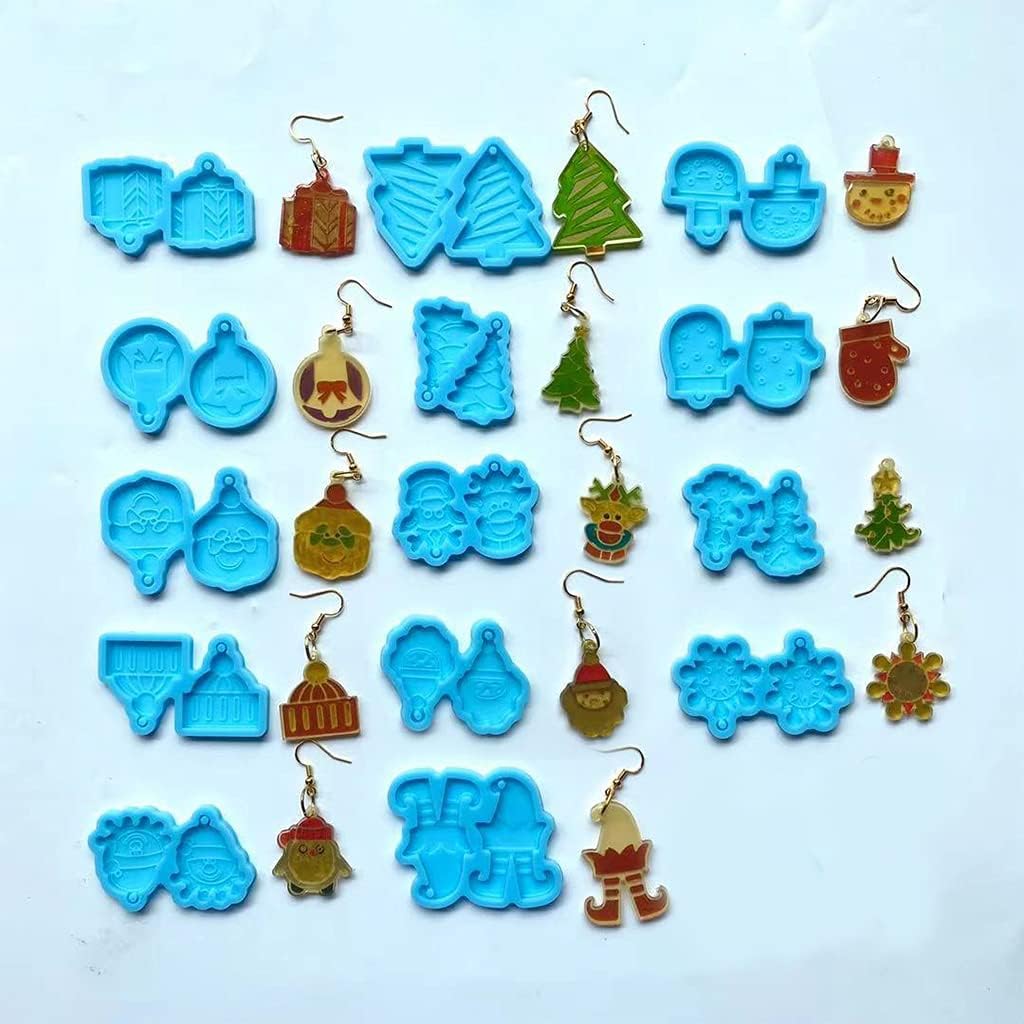 Aretes de Navidad DIY Molde de Fundición de Resina Epoxi Molde de Silicona para Pendiente Colgantes Moldes de Resina de Silicona Moldes de Joyería