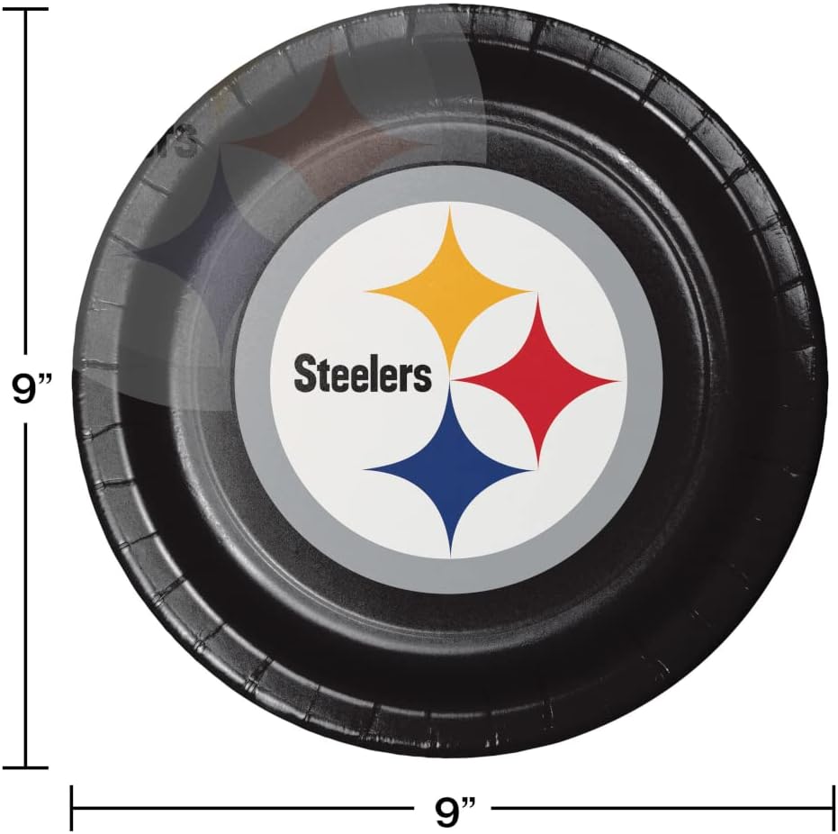 Pittsburgh Steelers – Platos de papel, 24 unidades