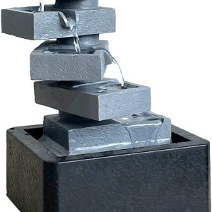 SEINHIJO Fuente de agua de mesa para interiores, Fengshui, cascada, centro de mesa, decoración moderna, escultura, regalos, luces LED de 11 pulgadas SEINHIJO Fuente de agua de mesa para interiores, Fengshui, cascada, centro de mesa, decoración moderna, escultura, regalos, luces LED de 11 pulgadas