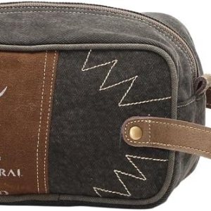 Myra Bag Wild Reindeer Denim & Upcycled Canvas Shaving Kit Bag S-1121, Marrón Myra Bag Wild Reindeer Denim & Upcycled Canvas Shaving Kit Bag S-1121, Marrón