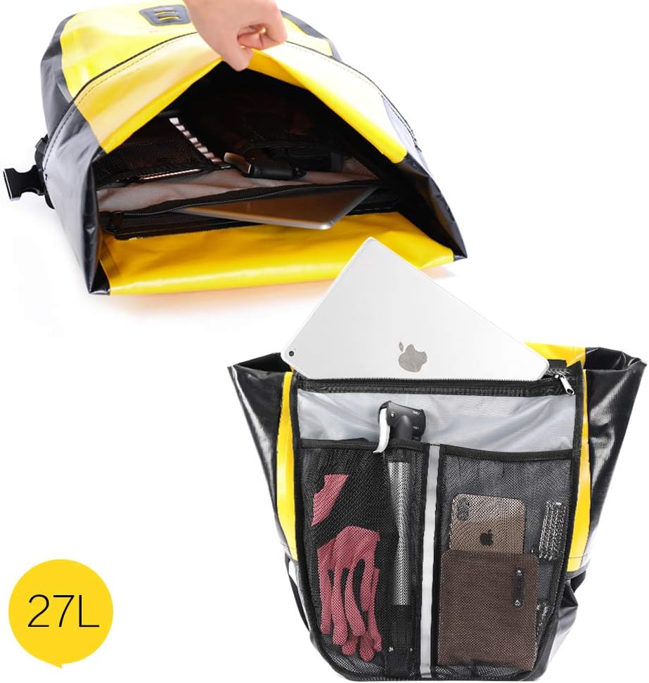 Rhinowalk Bolsa de bicicleta impermeable para bicicleta de 27 L, (para soporte de carga de bicicleta, bolsa de hombro, bolsa de alforjas para