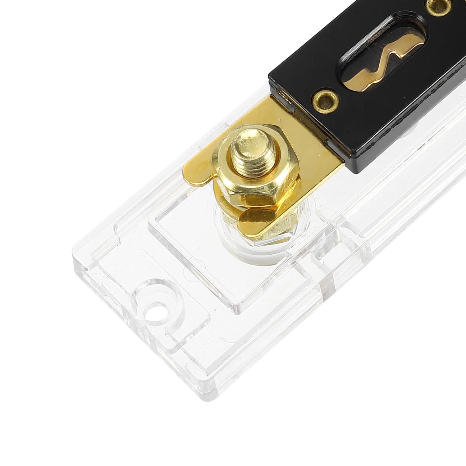 X AUTOHAUX 1 juego de fusibles ANL en línea de calibre 0, 4, 8 para audio de automóvil, bloque de fusibles transparente con 2 fusibles de 125 A