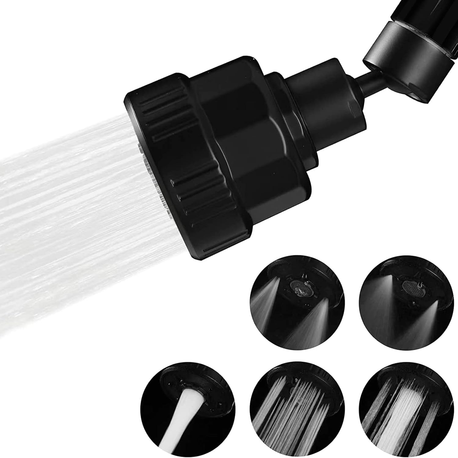 Accesorio rociador de grifo, cabezal de grifo de fregadero de cocina con 2 rótulas, aireador de fregadero giratorio, 5 modelos de pulverización,