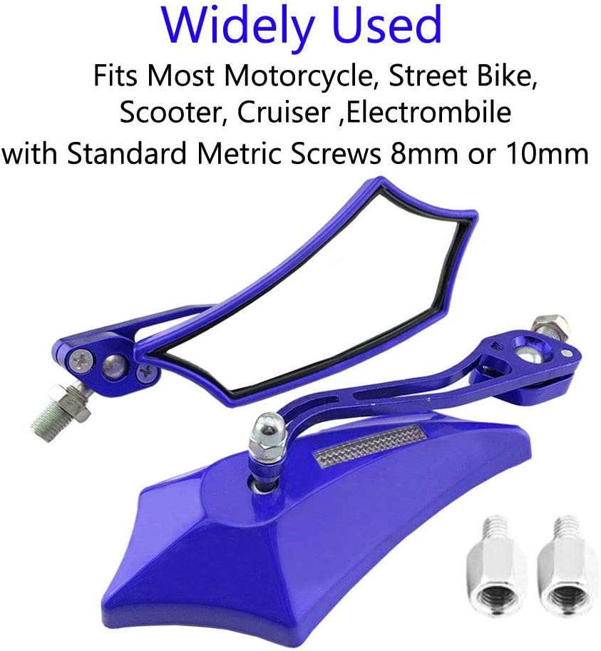 ESUPPORT Azul Universal Motocicleta Motocicleta Bicicleta 0.315 in 0.394 in Vista Trasera Espejo Lateral Scooter ATV