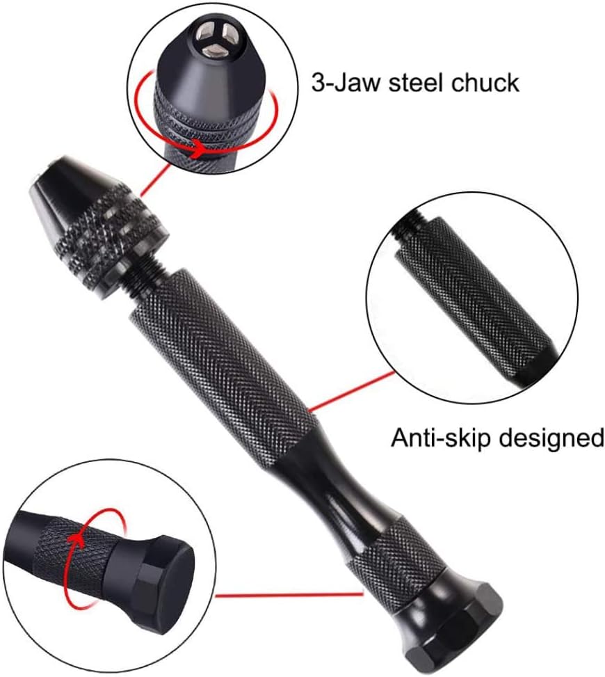 Juego de taladros de mano de tornillo de precisión con 10 piezas de mini brocas de micro torsión, herramientas rotativas para carpintería, modelo de