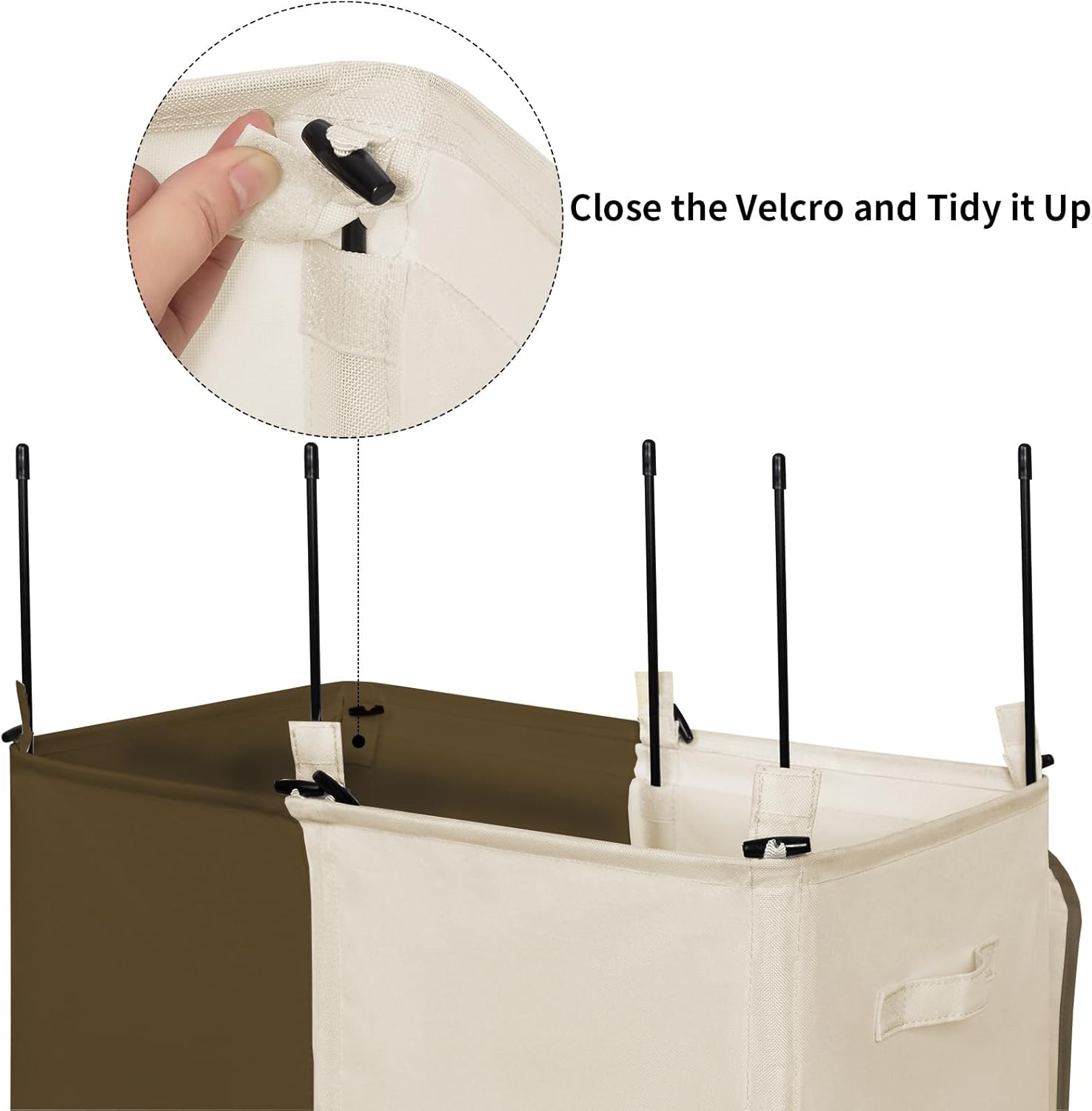 WOWLIVE Cesta de lavandería doble con tapa y bolsas de lavandería extraíbles, cesta grande de 154 litros, cesta de ropa sucia plegable de 2