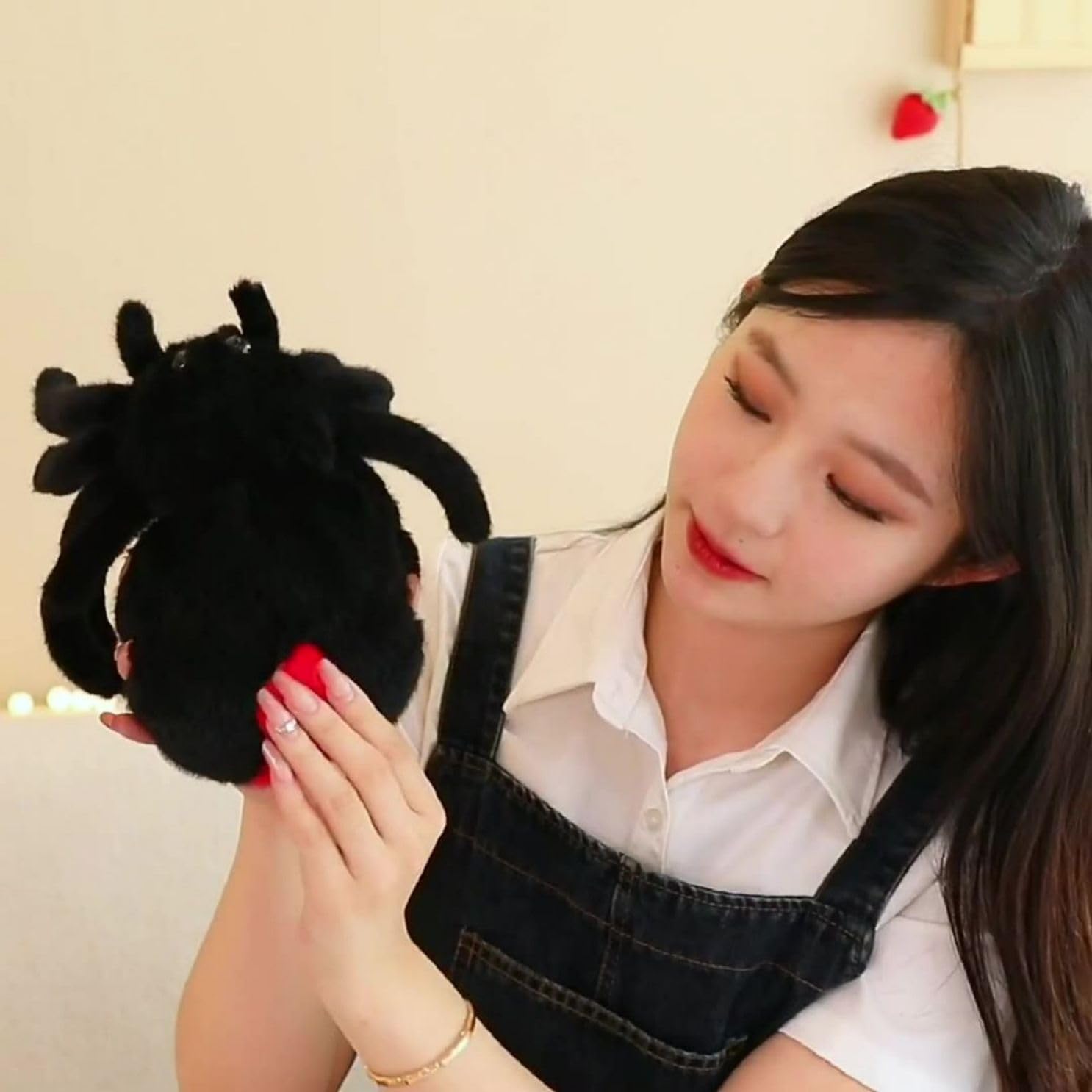 Juguete de peluche de araña, suave juguete de peluche Kawaii de Halloween de 10 pulgadas, decoración de regalo para niños y adultos (rosa)
