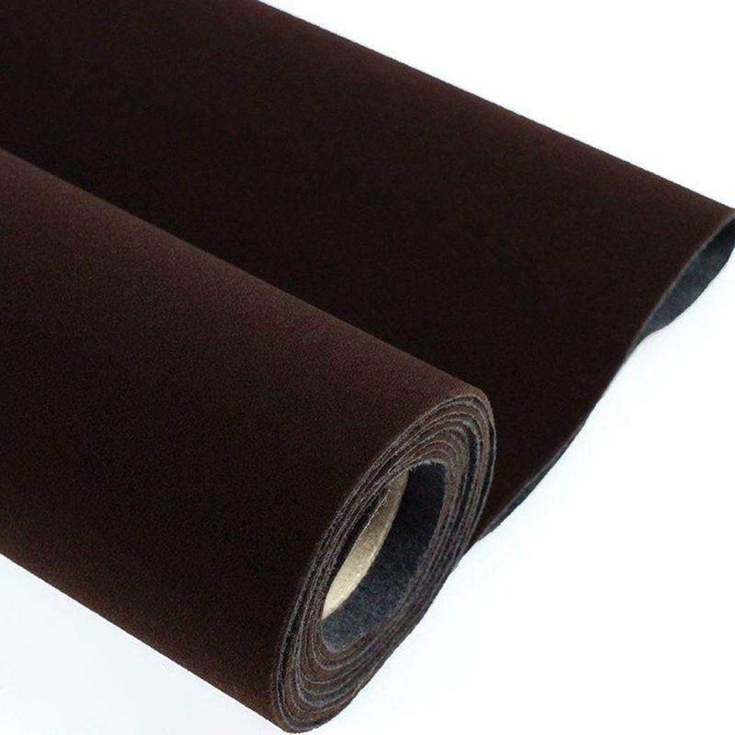 Forro autoadhesivo de terciopelo marrón para cajones de joyas de 17.7 x 117 pulgadas, tela para manualidades, despegar y pegar, forro de terciopelo