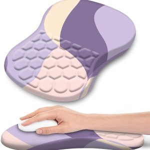 Kakurookie Alfombrilla de mouse ergonómica con soporte para reposamuñecas, diseño de masaje, tapete de mouse para aliviar el dolor del túnel Kakurookie Alfombrilla de mouse ergonómica con soporte para reposamuñecas, diseño de masaje, tapete de mouse para aliviar el dolor del túnel