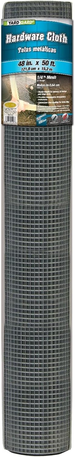 Mat Midwest 308239A YARDGARD, calibre 23, malla de 14 pulgadas, 48 pulg. x 50 pies de tela de hardware, galvanizada