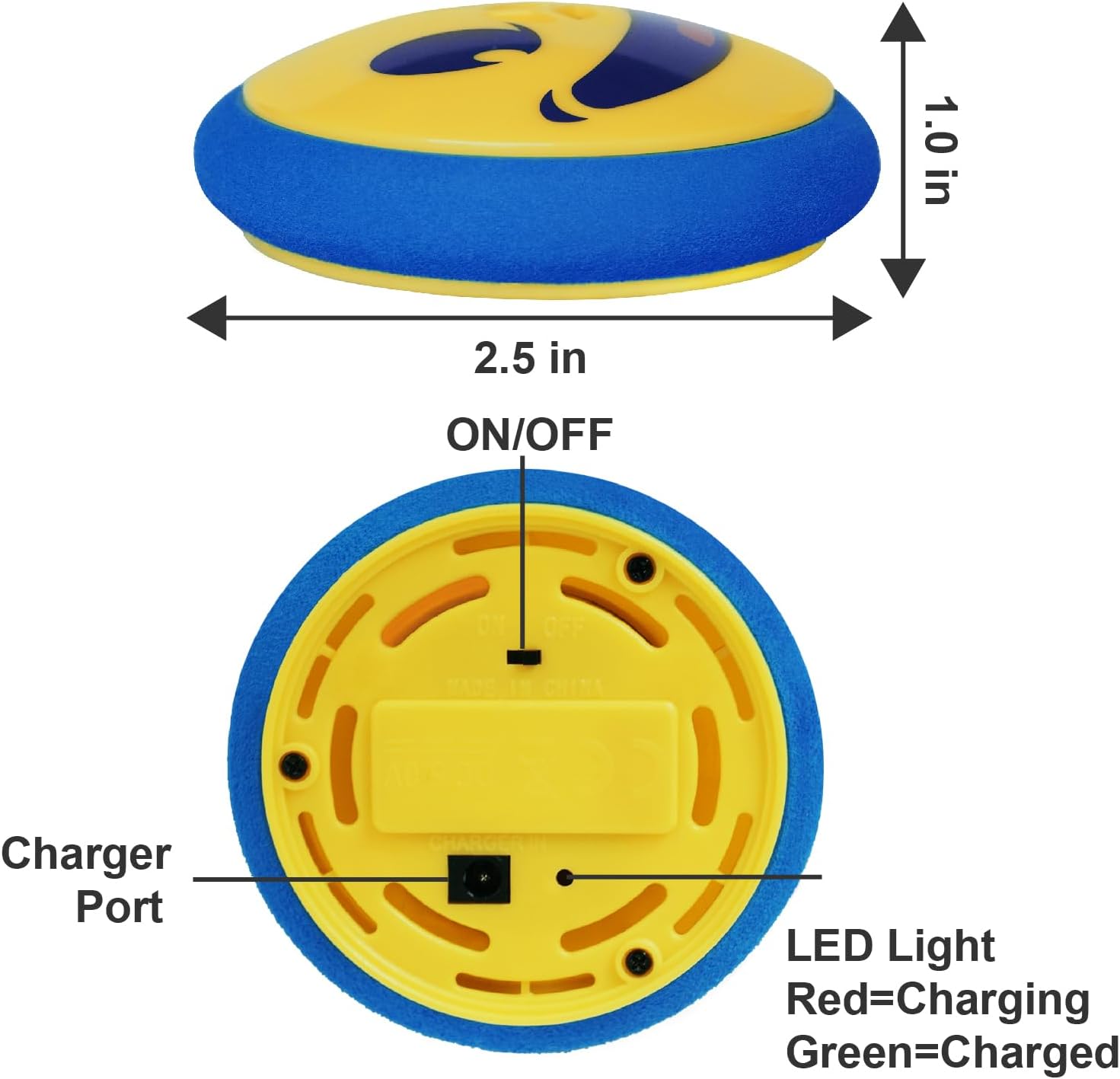 Air Hockey Pucks and Paddles – Rechargeable Floating Air Hockey Pucks for Any Flat Surface, Include a Charging Cable and Electronic Rechargeable Air