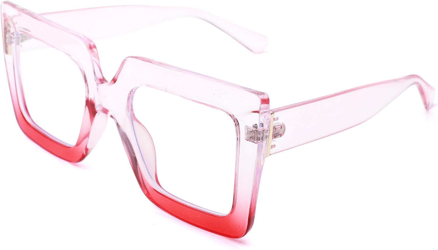 Gafas de luz azul de gran tamaño para mujer, gafas de marco cuadrado grande, gafas transparentes de computadora sin receta..