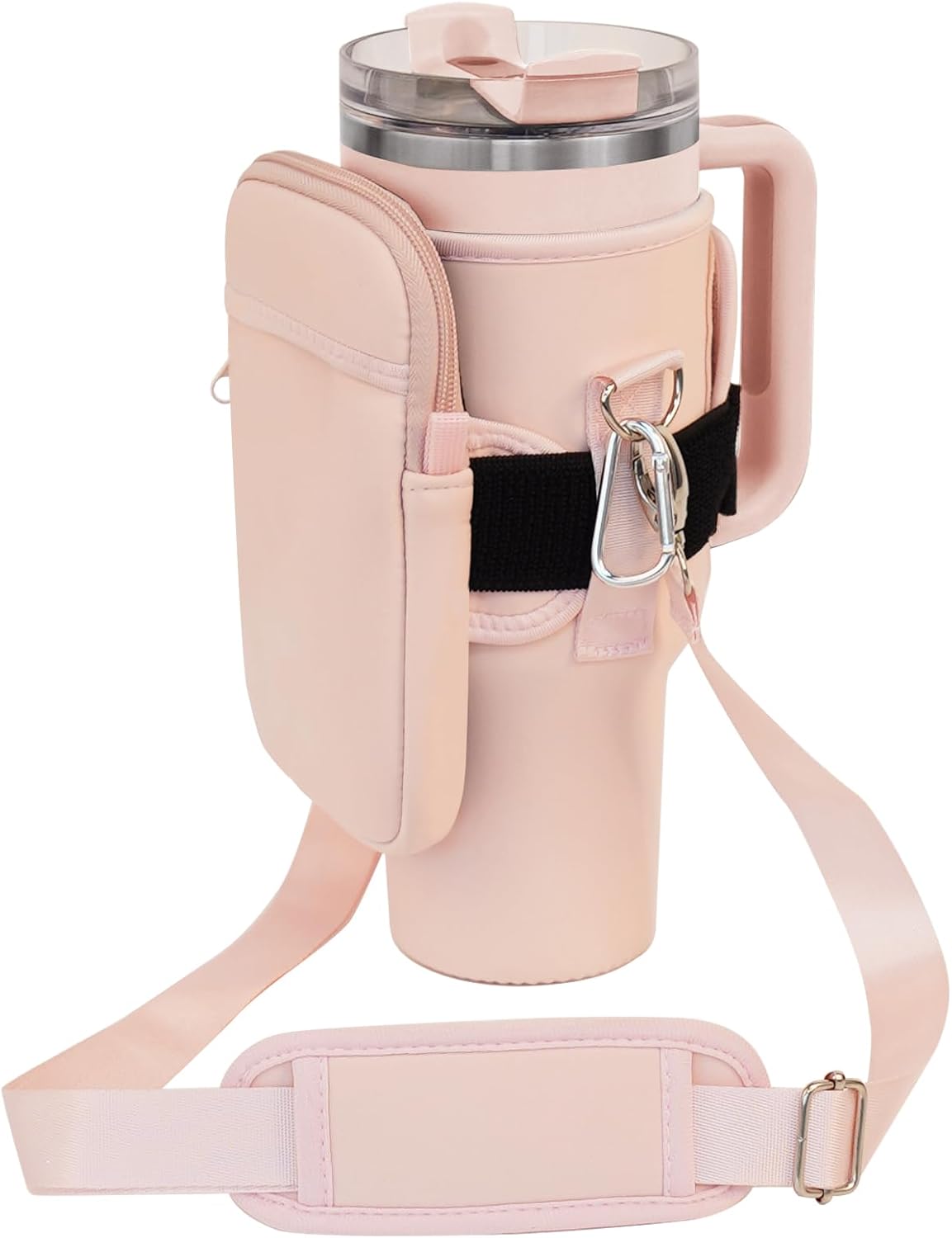 Bolsa de transporte para botella de agua con bolsillo grande desmontable para teléfono 2 en 1 para vaso Stanley de 3040 onzas, bolsa de tela de