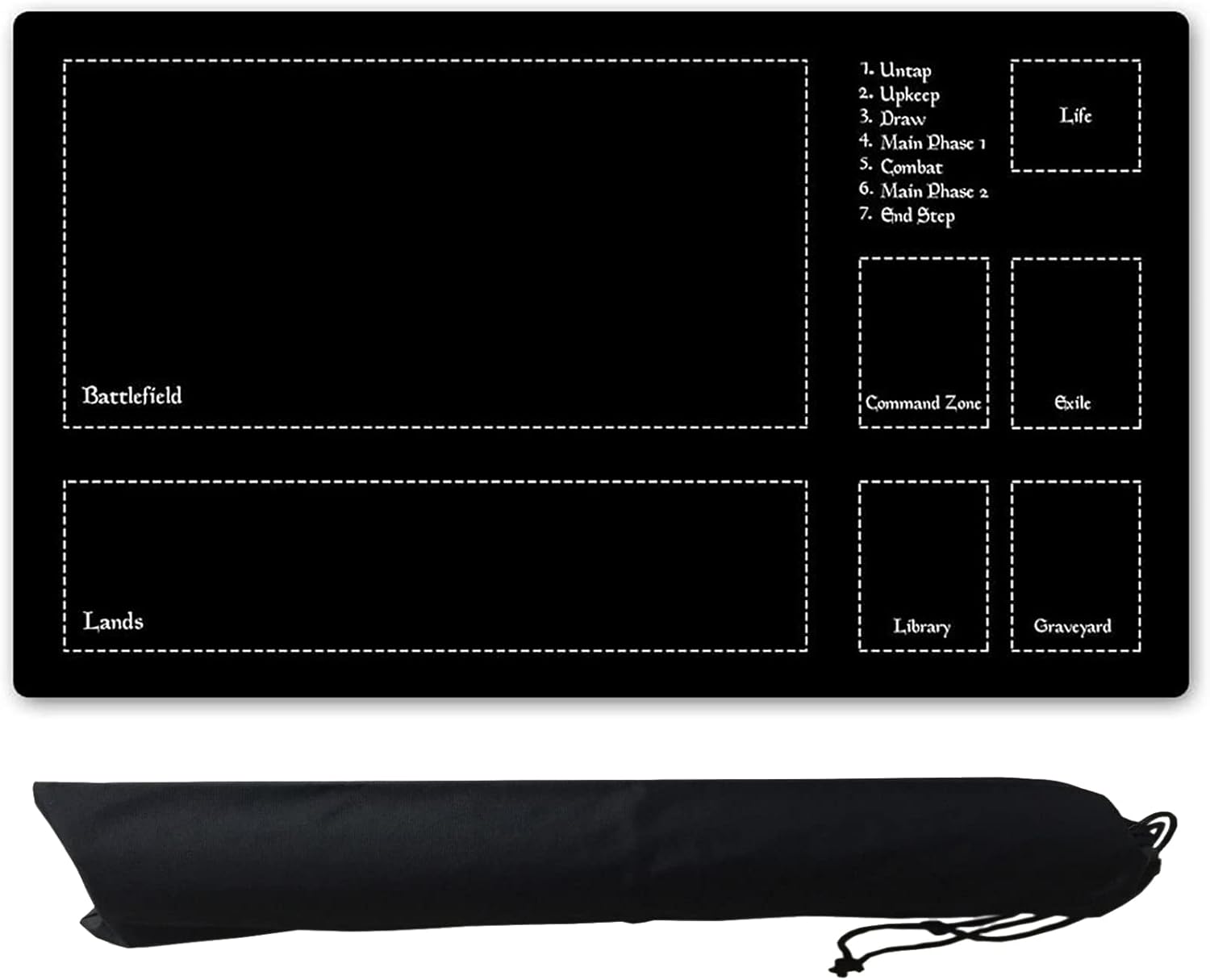 Fondo Negro Líneas Blancas Juegos De Mesa Playmat, Magica Card The Games Play Mat Bag