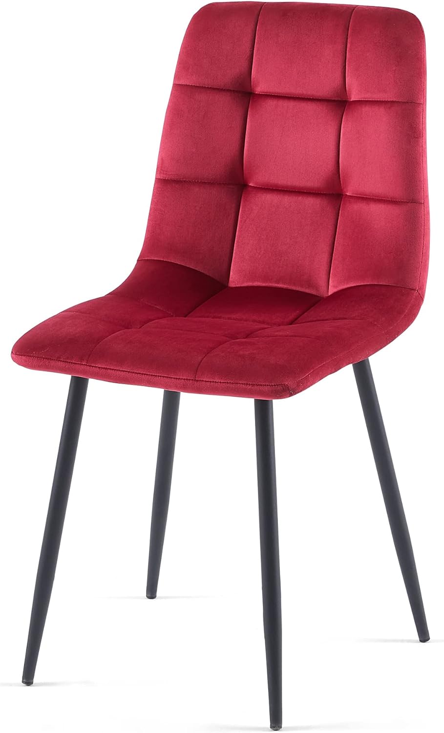 somedream – Juego de 6 sillas de terciopelo modernas, sin brazos, con patas de metal, sillas laterales tapizadas para cocina, sala de estar, color