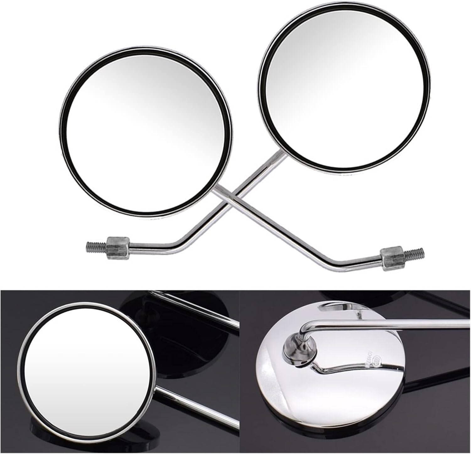Mirror Motorcycle Round Back View Mirror Moped Side Mirror 8mm 10mm For Kawasaki VERSYS 650 ZG1000 ZRX1100 ZRX1200 ZX11