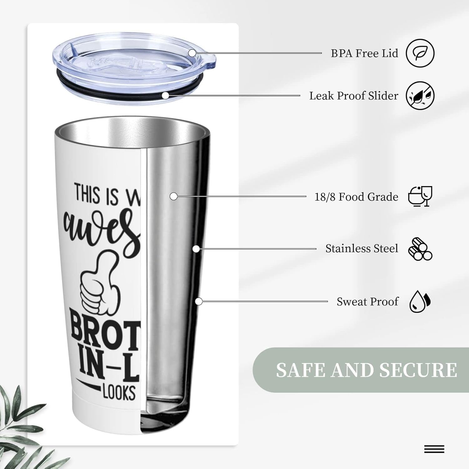 This Is What An Awesome Brother in Law Looks Like, regalos de Navidad para hombres y él, divertida taza de café al vacío, taza de viaje aislada con