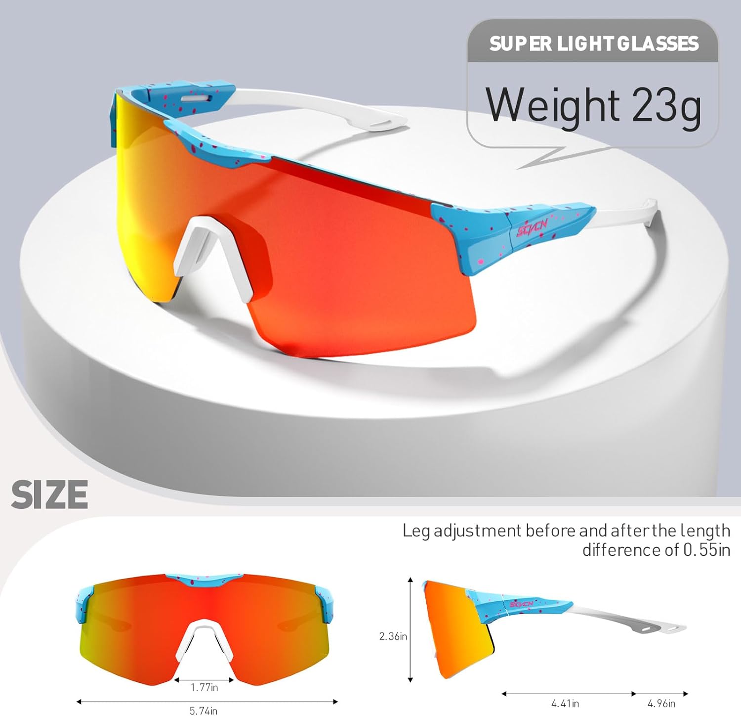 SCVCN Gafas de sol polarizadas para ciclismo, deportes, hombres y mujeres, MTB para montar en bicicleta de montaña, béisbol, correr, pesca