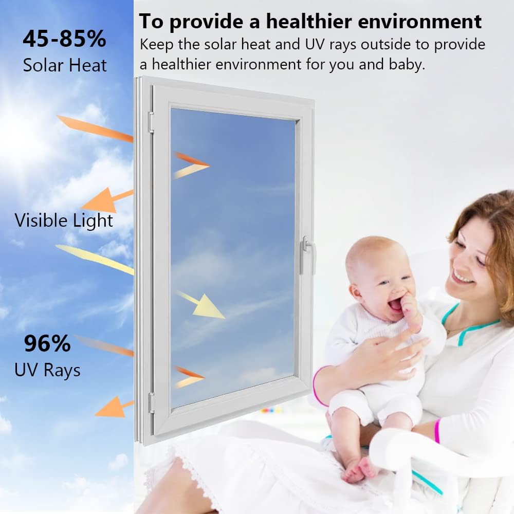 Kromapolis Película para ventana, espejo unidireccional para ventana, privacidad día y noche, película de vidrio decorativa reflectante con bloqueo