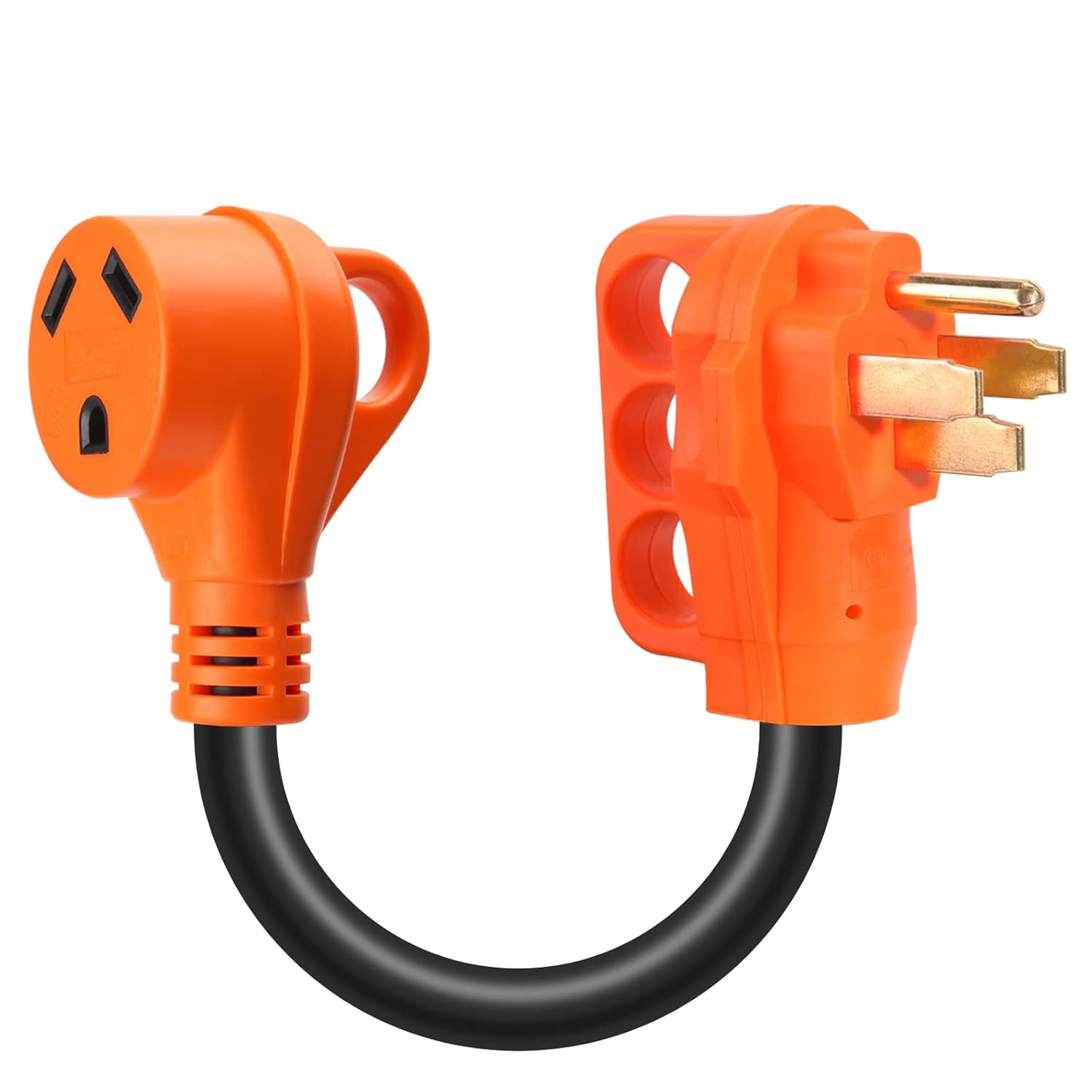 Adaptador de RV macho de 50 amperios a 30 amperios hembra de 12 pulgadas, NEMA 14-50P a NEMA TT-30R, 125V 3750W STW 10 AWG 50M30F Adaptador