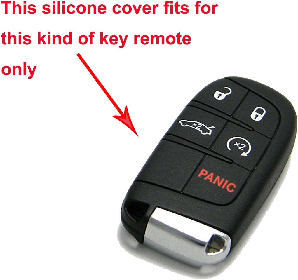 Funda protectora de silicona para llavero inteligente, 5 botones, sin llave, bolsa para control remoto para Jeep Grand Cherokee Dodge Challenger