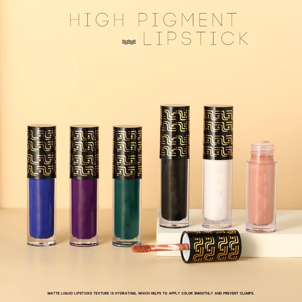 Kilshye Lápiz labial líquido mate para Halloween, pigmento gótico, brillo labial, terciopelo para disfraz, para mujeres y niñas, paquete de 1 unidad
