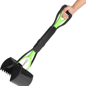 Recogedor de excrementos de mascotas de 23.7 pulgadas, pala de mandíbula de mango largo para perros grandes y pequeños, plegable, recogedor de Recogedor de excrementos de mascotas de 23.7 pulgadas, pala de mandíbula de mango largo para perros grandes y pequeños, plegable, recogedor de