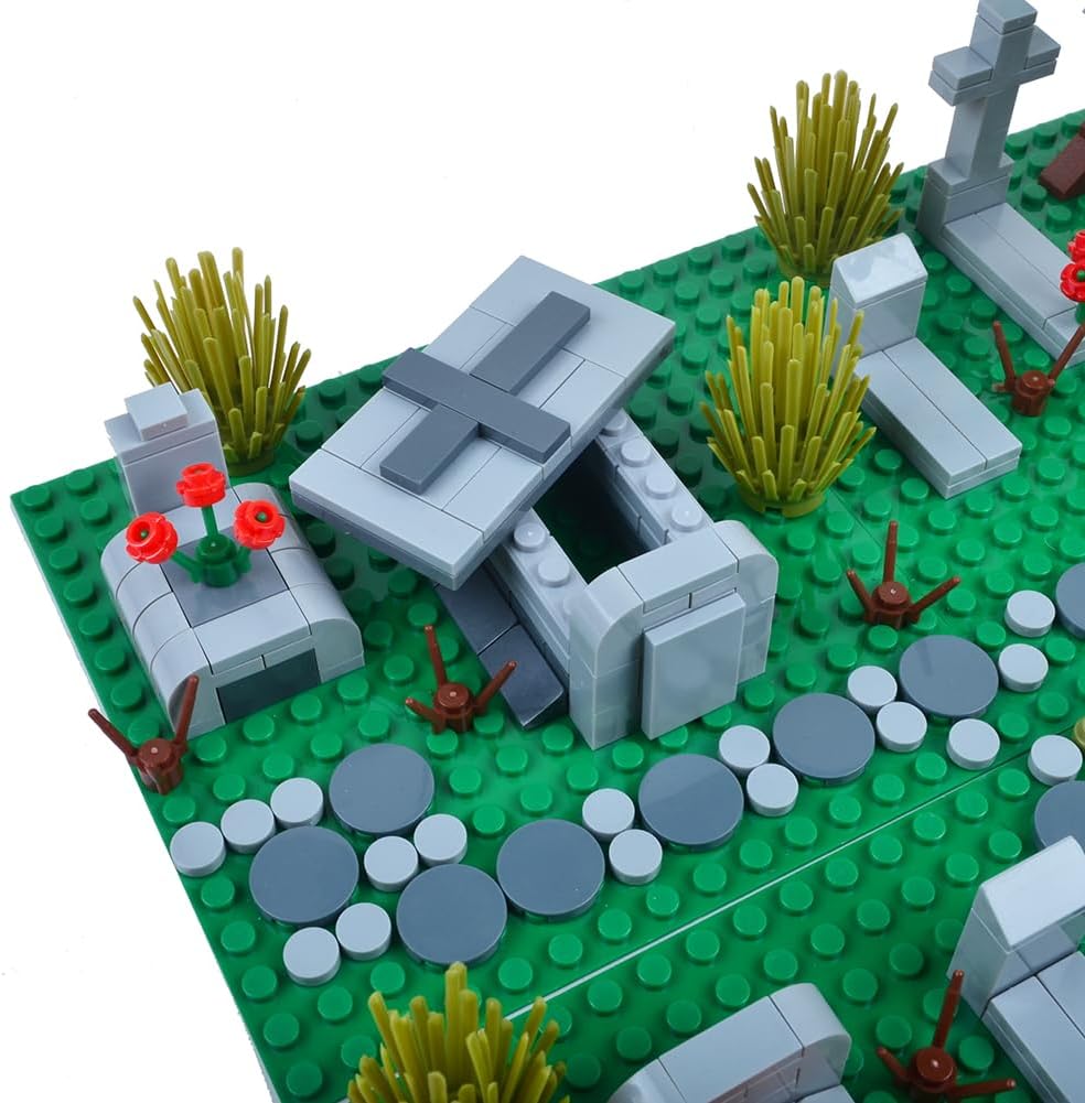 Juego de mini ladrillos embrujados de Halloween, juego de cementerio, bloques de construcción, arquitectura, ladrillos de construcción, juego de