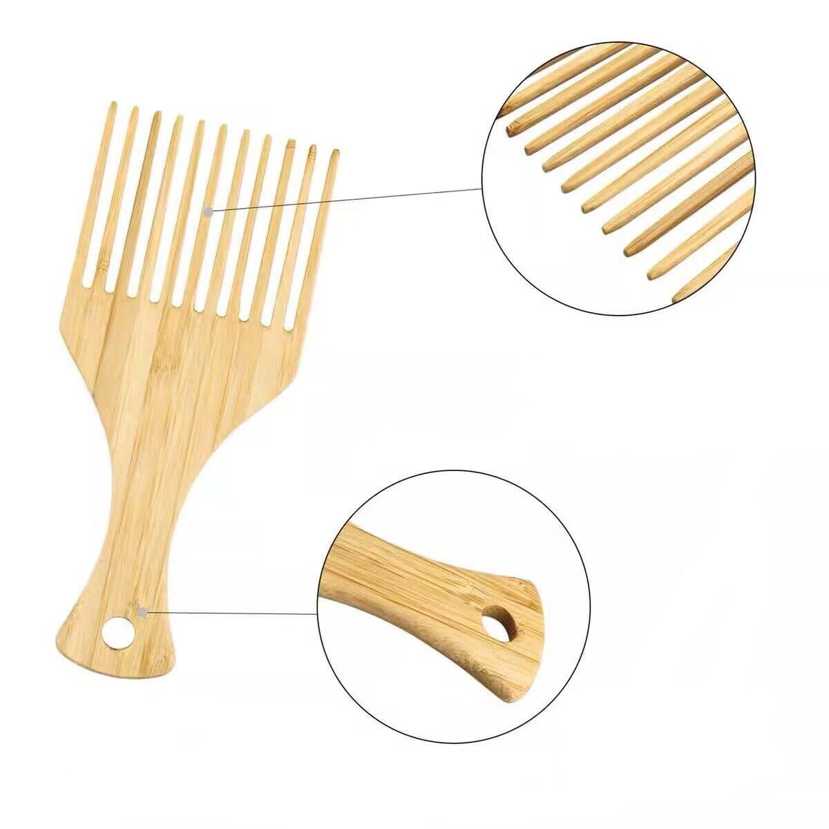 Paquete de 2 cepillos de pelo de madera desenredantes para cabello largo y grueso para cabello rizado
