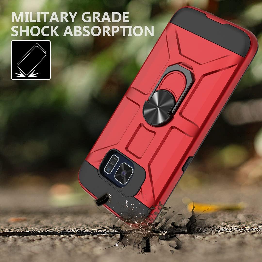 Jeylly Funda para Galaxy S6 Edge Plus, 3 colores, delgada, híbrida, resistente al impacto, TPU suave y policarbonato duro, a prueba de golpes,