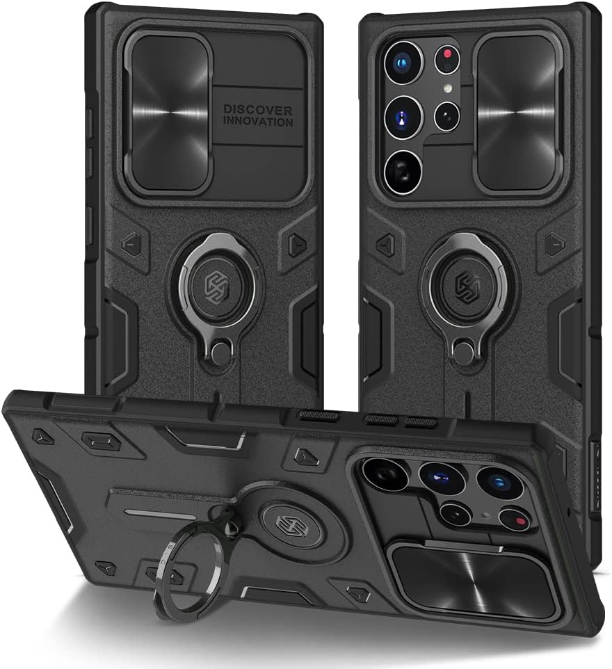 Nillkin CamShield Armor Galaxy S22 Ultra – Funda para Galaxy S22 Ultra con funda deslizante para cámara, protección de grado militar, resistente