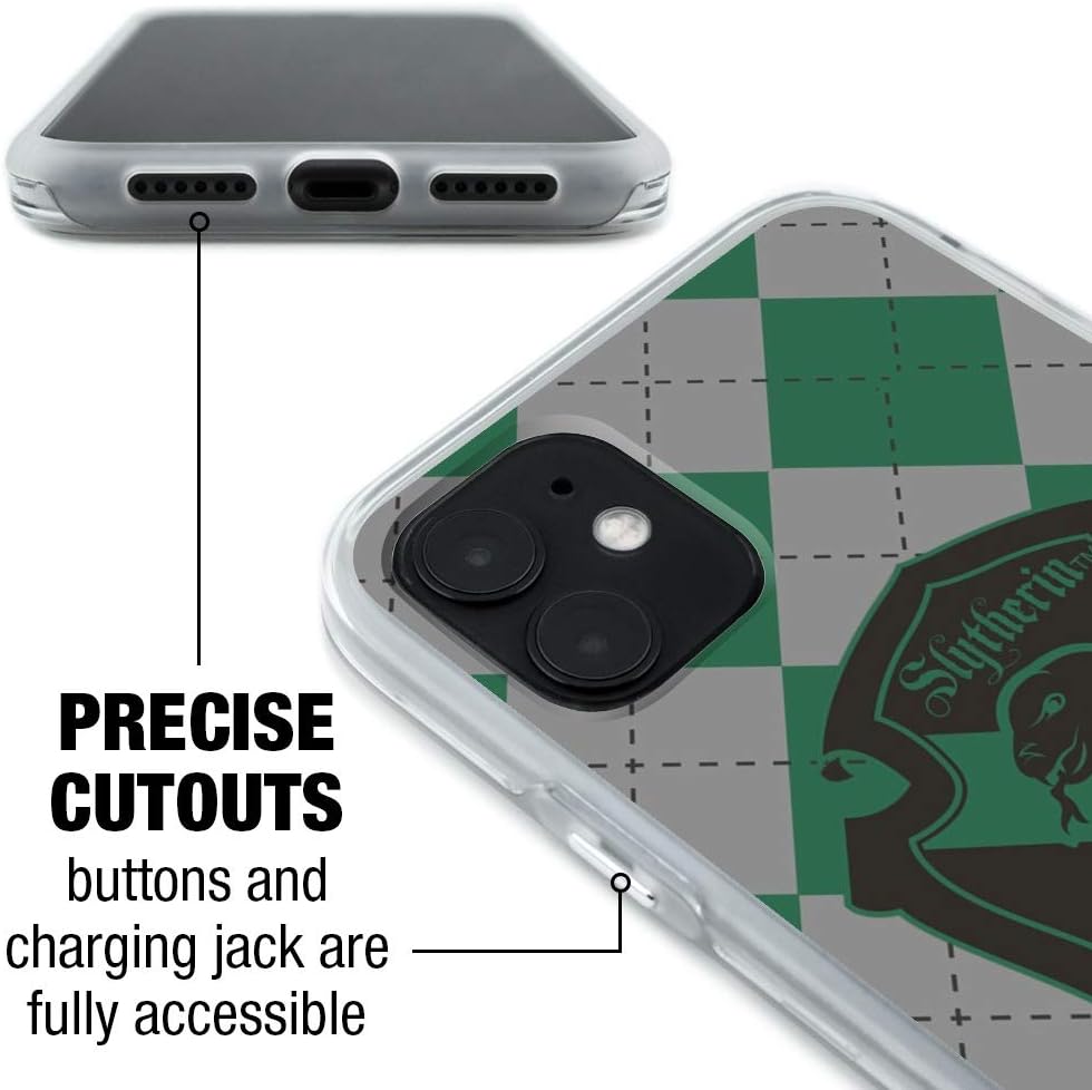 Harry Potter Slytherin Plaid Sigil – Funda protectora de goma híbrida para Apple iPhone 8, 8 Plus, X, 11, 11 Pro, 11 Pro Max