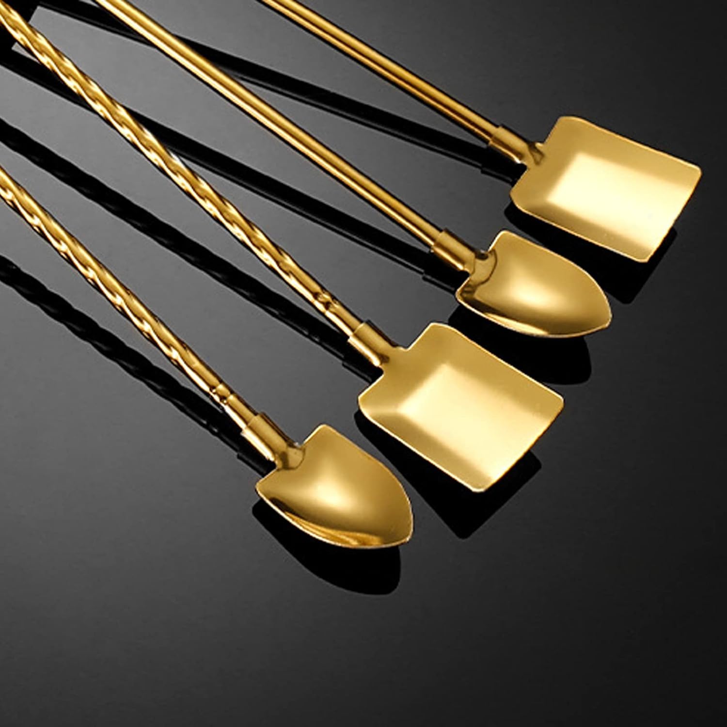Cucharas de té helado con mango largo de 8.46 pulgadas de largo, cuchara de sandía, cuchara de cóctel de acero inoxidable, adecuada para cucharas de