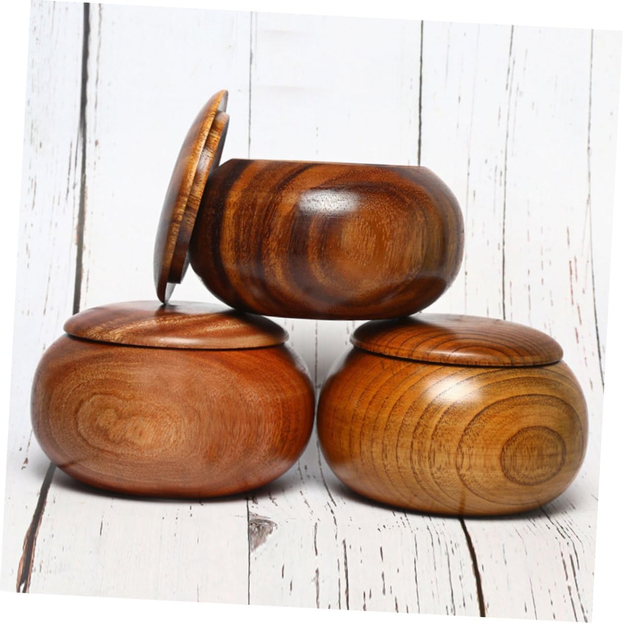 Abaodam 1pc Jujube Wood Go Jar Chess Bowl Chess Game Supply Formula Container Bamboo Storage Jar Go Game Board Jujube Bowl Wood Serving Bowl Double