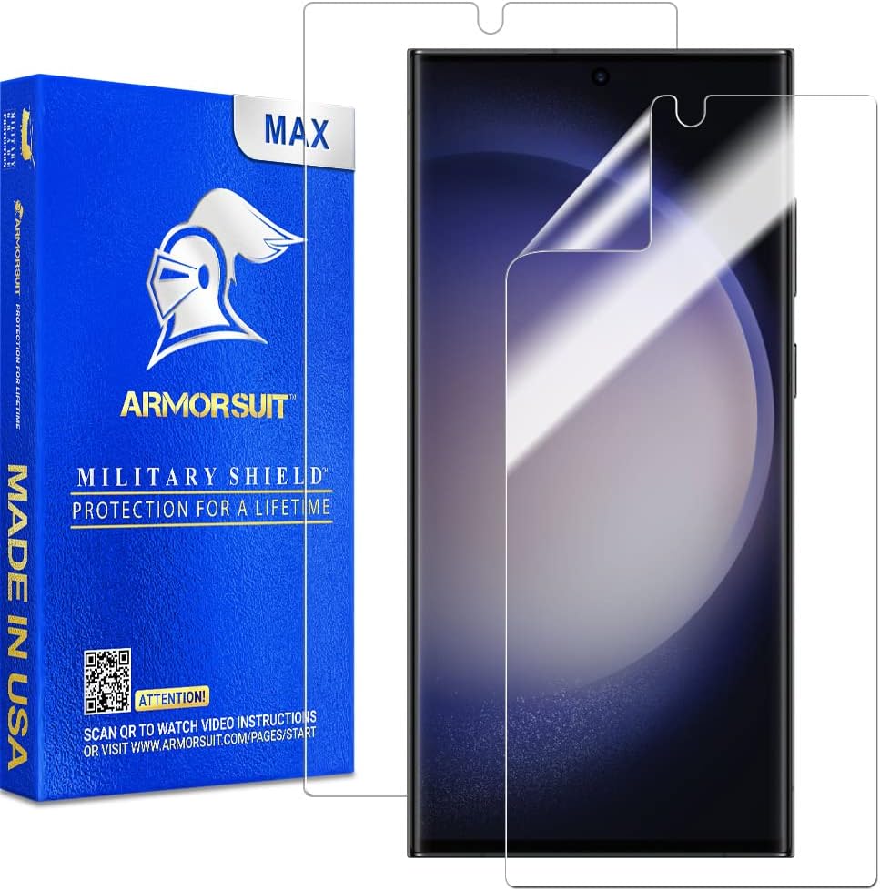 Armor Suit – Paquete de 2 protectores de pantalla MilitaryShield diseñados para Samsung Galaxy S23 Ultra 5G (6.8 pulgadas, versión 2023), cobertura