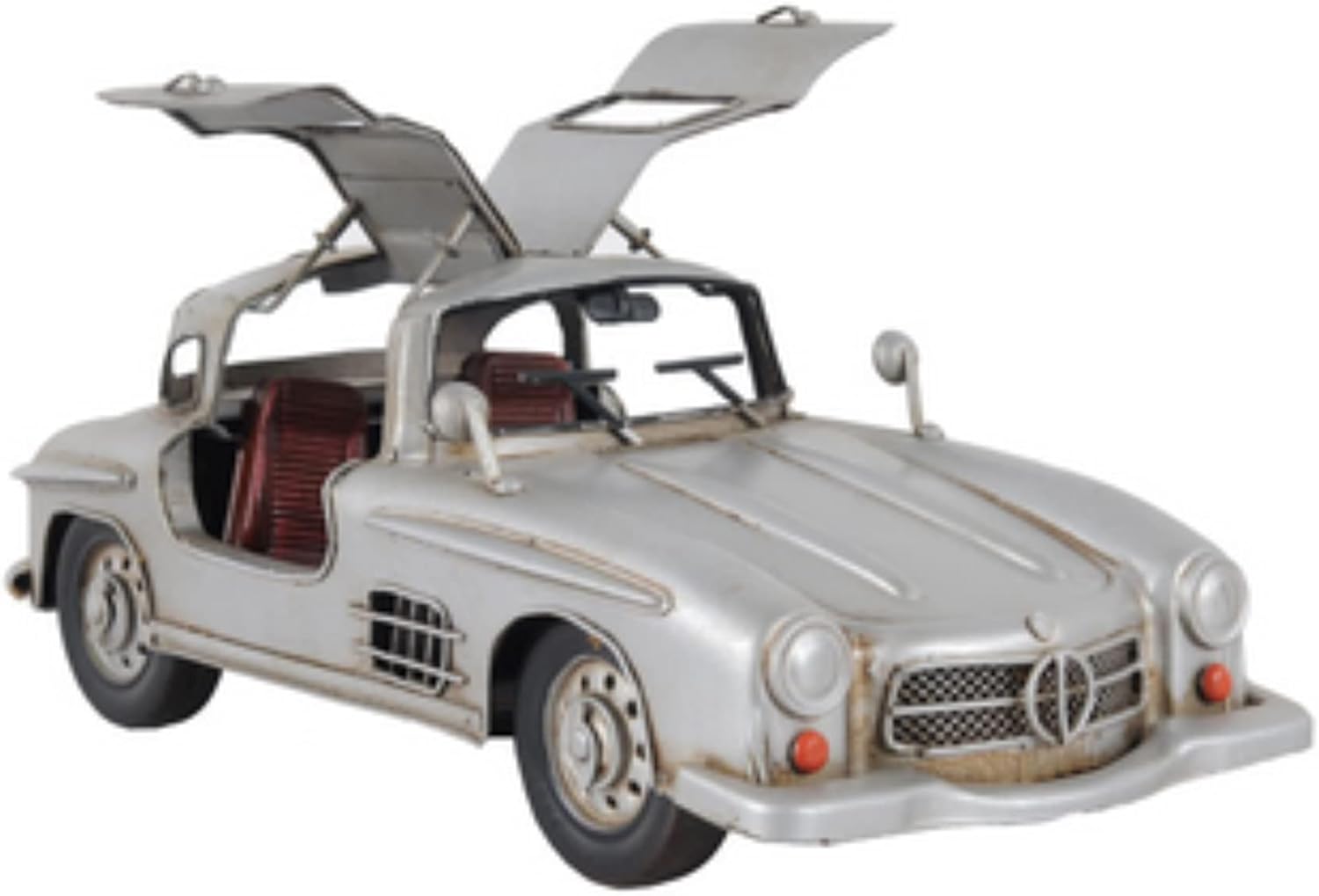 Old Modern Handicrafts Mercedes Benz Modelo de coche  300L Gullwing Silver Réplica Modelo  A para entusiastas de los coches vintage para el hogar y