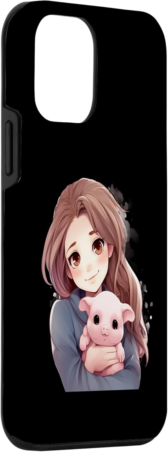 iPhone 12 mini cute girl hugging pig animal rights friend pet lover Idea Cr Case