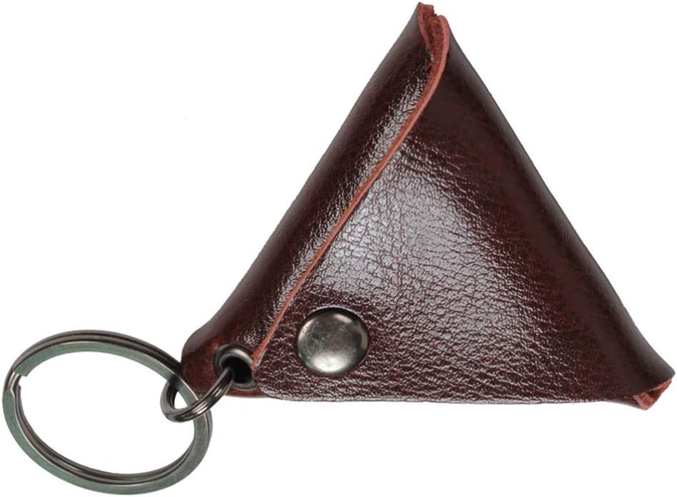 EXCEART Funda de cuero para guitarra baja, púas de guitarra eléctrica, estuche de púas de guitarra, estuche de plectro, llavero triangular,
