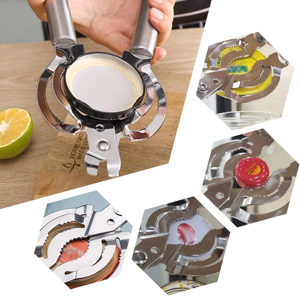 Abrelatas manual de borde liso, antideslizante, multifunción, abridor de botellas de cerveza resistente para manos débiles, personas mayores con