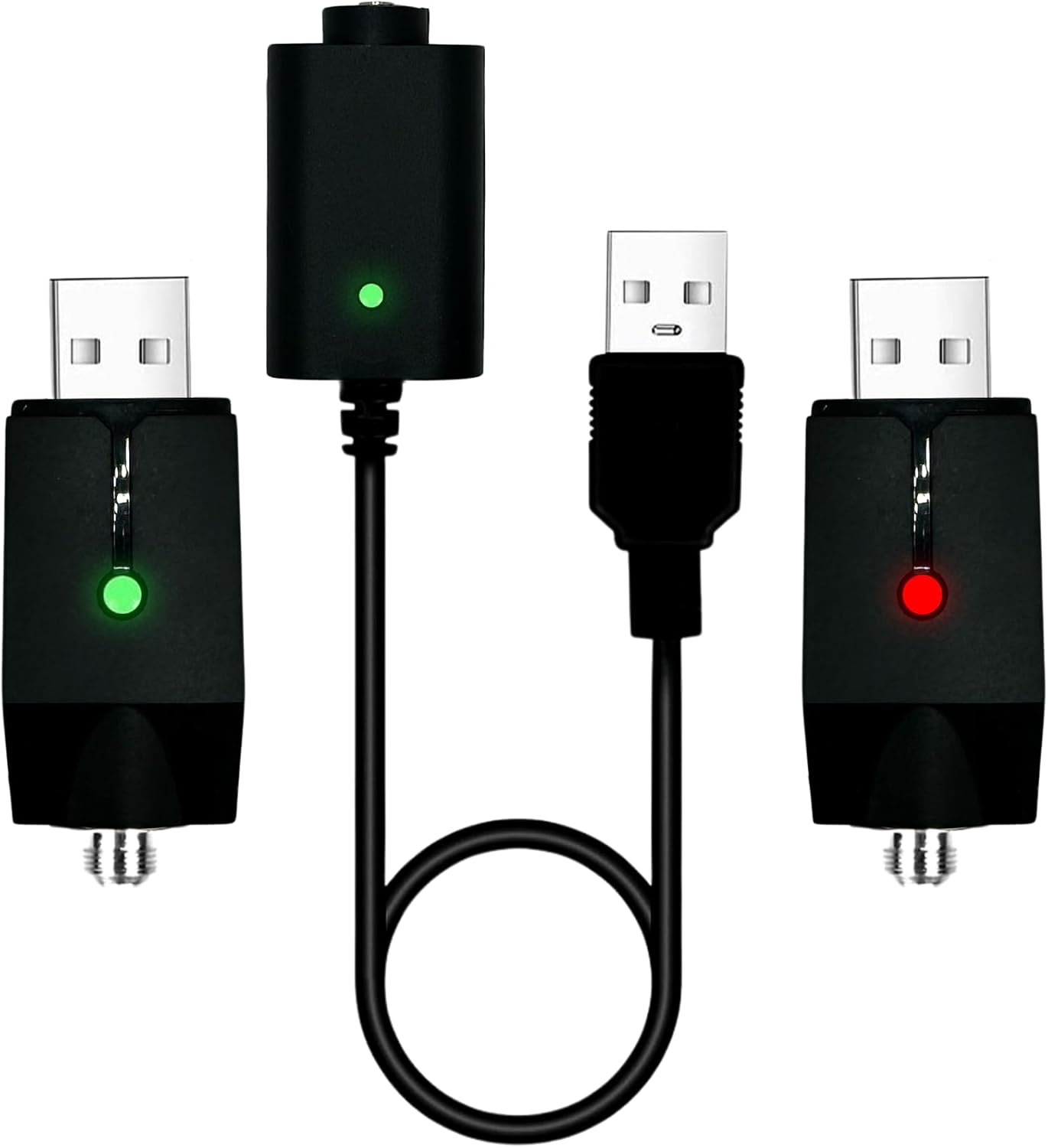 Cargador de rosca USB inteligente  3 piezas de rosca de cargador USB portátil con protección inteligente de sobrecarga e indicador LED