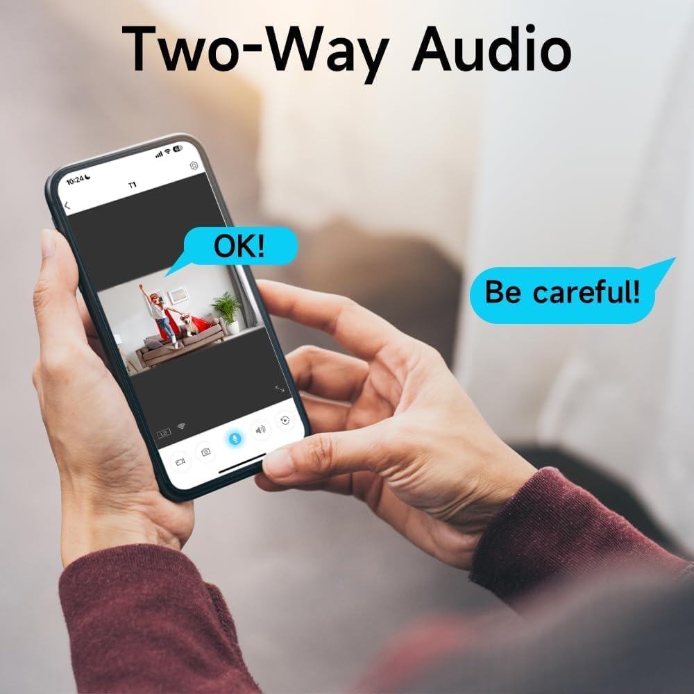 Paquete de 2 cámaras de seguridad 2K para seguridad del hogar, cámara interior WiFi de 4 MP con visión nocturna a color, detección de movimiento AI,