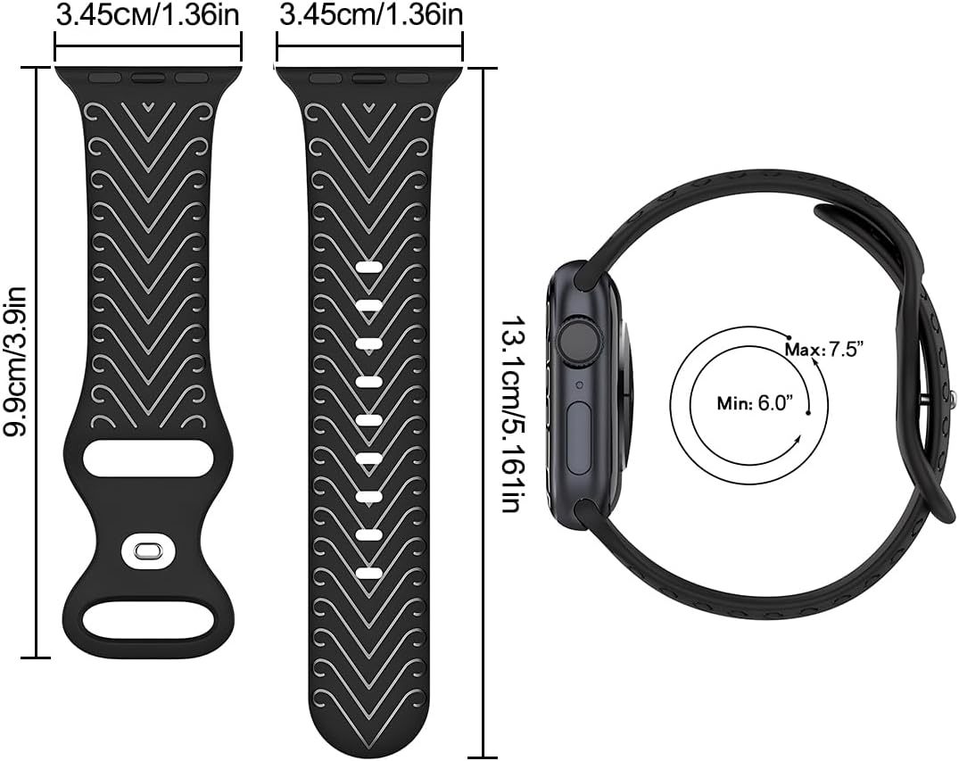 Starkitchen Correa de silicona deportiva para Apple Watch, compatible con iWatch Series Full de 1.496 pulgadas, 1.575 pulgadas, 1.614 pulgadas,