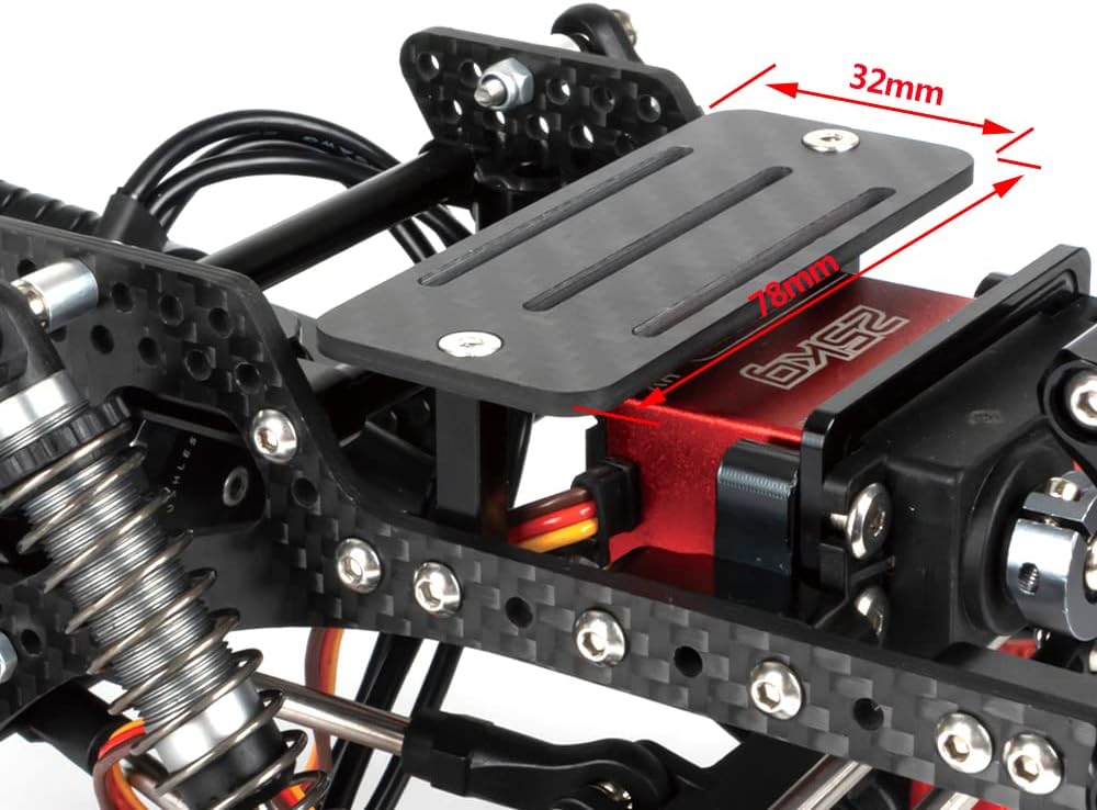 Caja de cambios de transmisión de metal, rieles de marco de fibra de carbono para 110 RC Crawler LCG Chassis Axial SCX10 II 90046 90047 86100