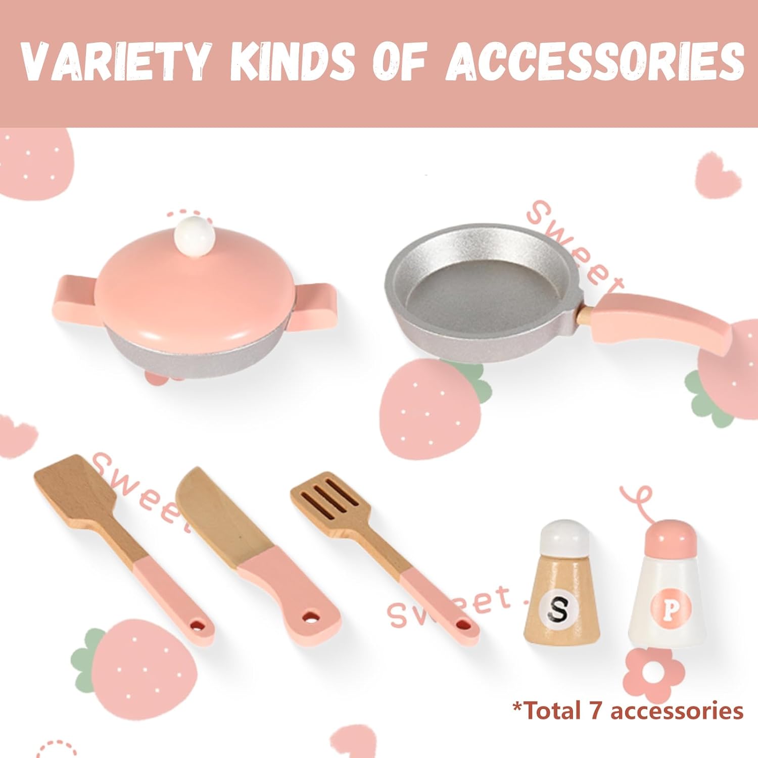 Juego de cocina para niños de 3 a 8 años, juego de cocina de madera para niños, juego de cocina de chef para niños pequeños, juguetes de cocina con